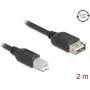 USB 2.0 cable DELOCK 81531 — 2 m, USB B to USB A, black, gold-plated contacts