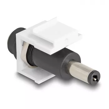 DeLOCK Keystone Module DC 5.5 x 2.1 mm female to DC 5.5 x 2.5 mm male white