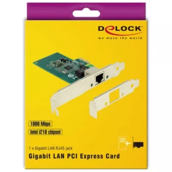 DeLock PCI Express Card > 1 x Gigabit LAN - Network Adapter - PCIe 2.1 Low-Profile - Gigabit Ethernet