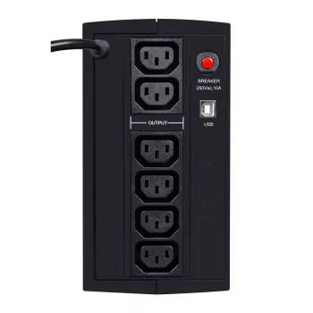 EVER DUO 850 AVR USB - UPS - AC 230 V - 550 Watt - 850 VA - Single-phase - 2 X Bleisure 5 Ah - USB - Output sockets: 6