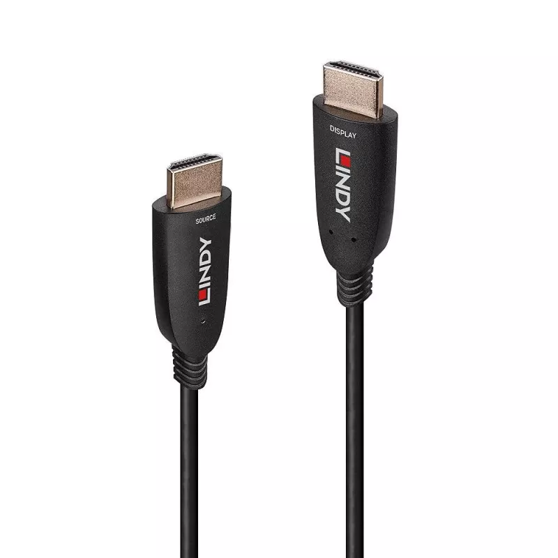 Lindy 10m Fibre Optic Hybrid HDMI 8K60 Cable, 10 m, HDMI Type A (Standard), HDMI Type A (Standard), 48 Gbit/s, Black