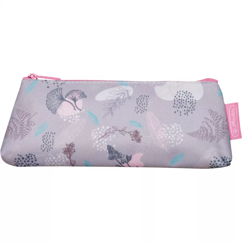 Pencil Case Herlitz Delicate Gingko Soft Polyester Pink Purple