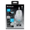 Wireless mouse DEFENDER Stix GM-009 RF — optical 3200 DPI, 6 buttons, ambidextrous, USB RF, battery-powered, white