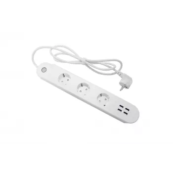 Smart power strip Denver SHP-300U 3 AC outlets Type E 4 White