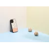 Protective phone case man and wood for iPhone 12 Pro Max — pink flower on black