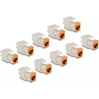 DeLOCK keystone module 88117 Flat RJ-45 Orange 10 pcs