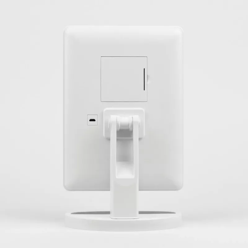 Freestanding Makeup Mirror Girmi BE04 — Rectangular 1x Magnification, White LED, USB/4×AA, 180° Rotation