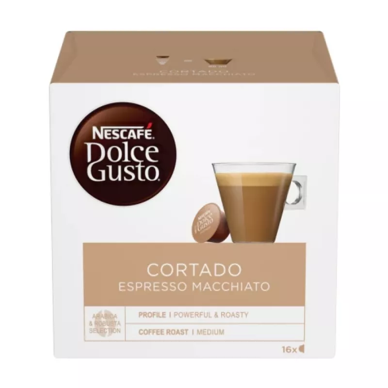Nescafe Dolce Gusto Cortado Espresso Macchiato Coffee, 16 capsules