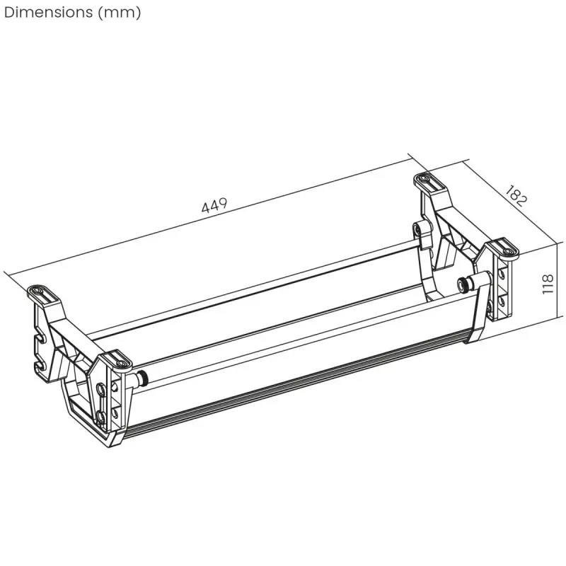 Under-desk cable tray MACLEAN MC-106B — black, ABS, maximum load 5 kg