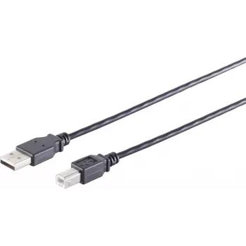 USB Cable S/CONN 13-23045 USB 2.0 3m USB A USB B Black