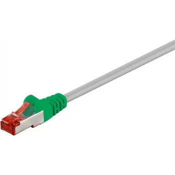 Wentronic goobay - Crossover-Cable - RJ-45 (M) to RJ-45 (M) - 7,5m - SFTP, PiMF - CAT 6 - Moulded, Snagless - Grey, Green (33280)