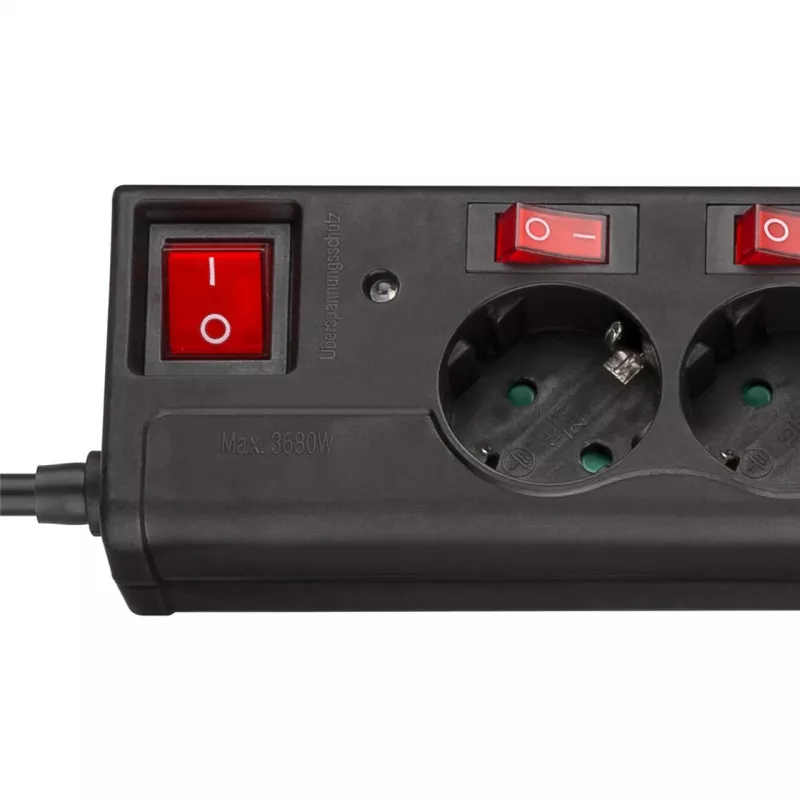 Surge-Protected Power Strip Goobay 72567 6 AC Outlets 1.5 m Cable