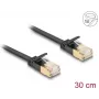 Network Cable DeLOCK RJ45 Cat.6A plug to plug U/FTP 0.3m black