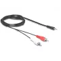 Audio cable DeLOCK 84000 1.5m 2xRCA 3.5mm Black