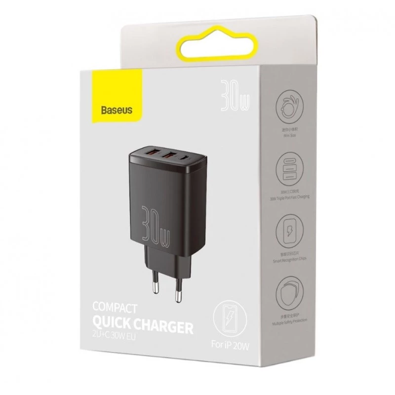 Baseus 30W USB Charger QC PD3.0 Type C PD Fast Charging Quick Phone Charger for iPhone 17 16 15 14 13 12 Pro Max Xiaomi Samsung