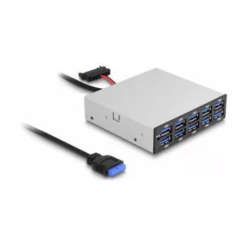 DeLOCK 64208 USB pin header hub 19 pin 5000 Mbit/s Black Grey