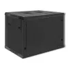 Qoltec 54463 19-Inch Rack Cabinet 9U 600x500x450 mm Wall-Mount Steel Enclosure with Glass Door, Black