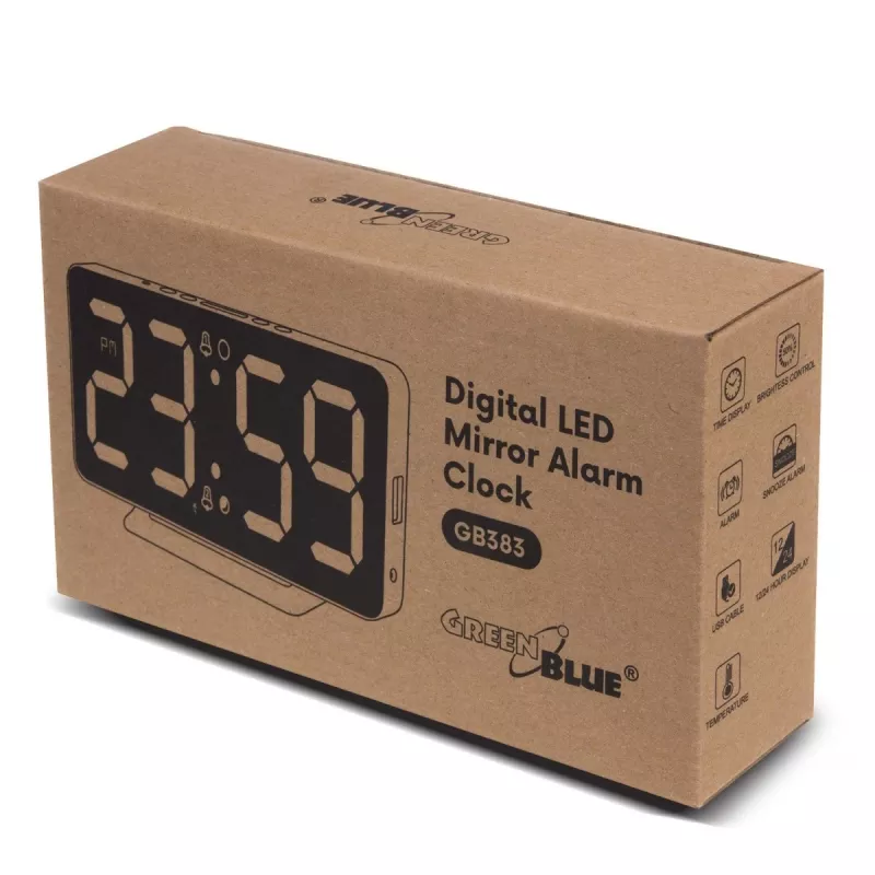 Digital alarm clock GreenBlue GB383 with LED display