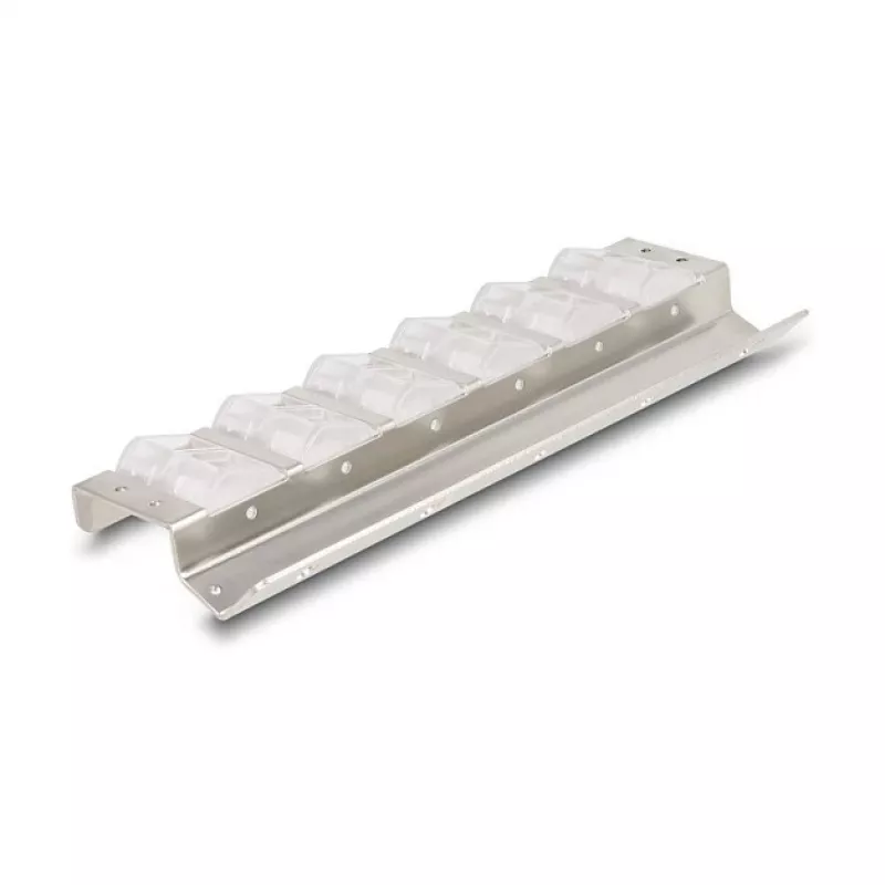 Keystone holder 12-port tiltable for 10 inch and 19 inch rack/wall mounting, DELOCK 67040, metal/plastic, silver, 77×222×27 mm