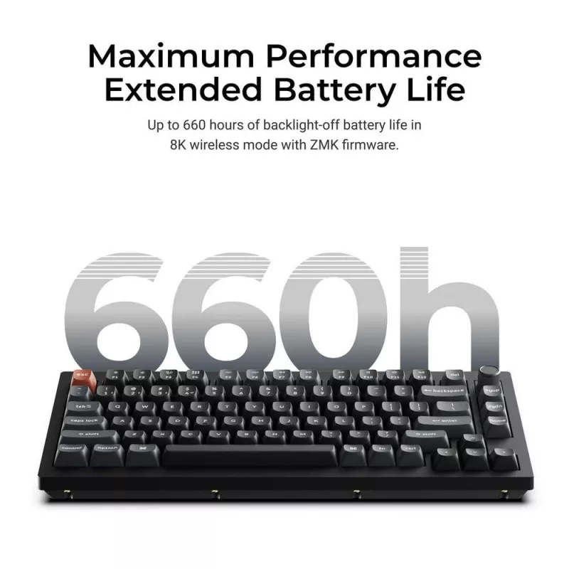 Mechanical Keyboard Keychron V1 Ultra 8K — 75% QWERTY, Bluetooth, Wired, RGB, Black