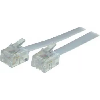 Telephone Modular Cable ShiverPeaks 70095-W with 6/4 Western (RJ11) Connector