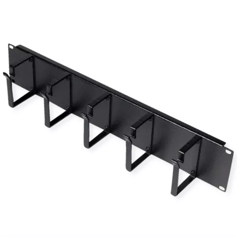 Patch panel ROLINE 19-inch 2U, cable duct 85x60mm, steel housing, black