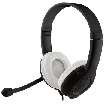 Headphones MEDIA-TECH MT3573 wired binaural foldable with boom mic, 1.9 m cable, USB, black