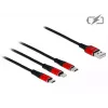 DeLOCK - Cable charging only - Lightning / USB - USB (M) to Micro-USB Type B, Lightning, USB-C (M) - 1,0m - Shielded - Black (85892)