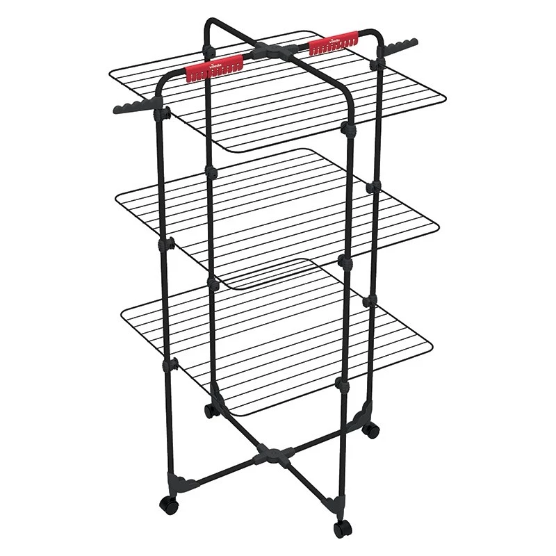 Wall-mounted clothes dryer VILEDA Mixer 3 Ultimate — steel, 30 m drying space, foldable, wheels, 131×93×71 cm