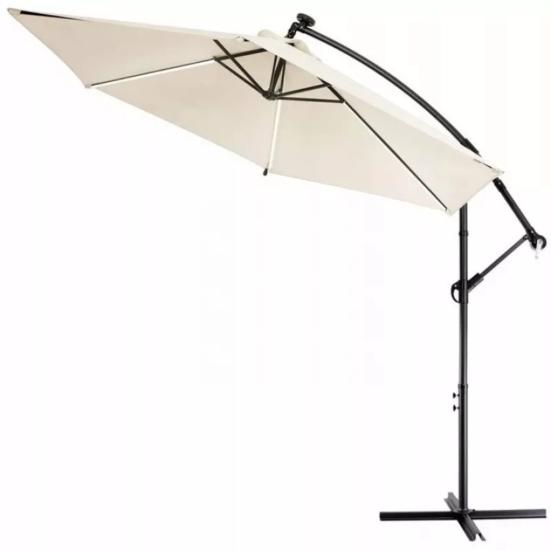 Garden parasol Extralink L-0713 3 m diameter, beige canopy, model BLACK FOREST