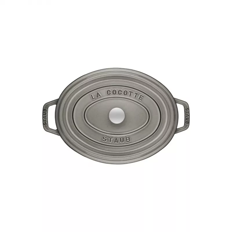 Cast iron oval cocotte Staub 29 cm, graphite grey