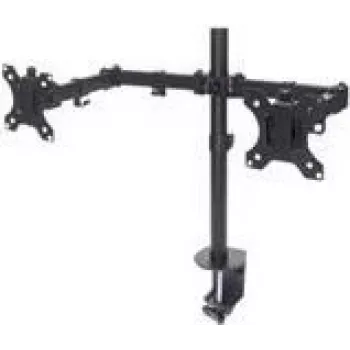 Manhattan Dual Desk Mount for TV & Monitors (Full Motion), For screens 10 inch to 27 inch, Clamp Assembly, VESA compatibility: 75x75 and 100x100mm - check the dimensions of the four mounting holes on back of screen to ensure it fits, Max 8kg (each), Black, Bracket