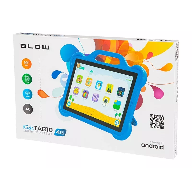 Tablet BLOW KidsTAB10 10.1 inch Full-size tablet, 10.1 inch IPS 1200x1920, Android 12, 4GB RAM, 64GB eMCP, 4G (MicroSIM), 6000 mAh, Astral Blue