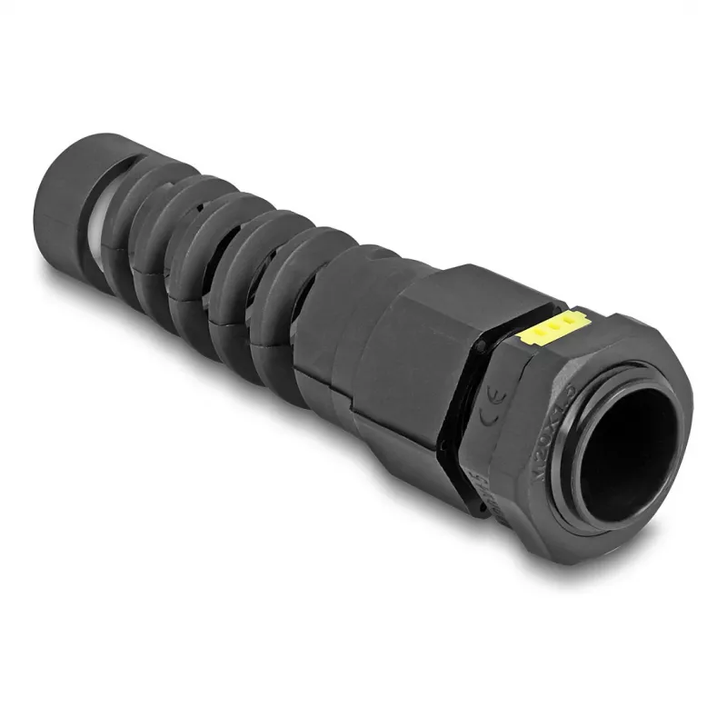 DeLOCK Cable Gland M20 with ventilation and strain relief IP68 dust and waterproof black 2 pieces