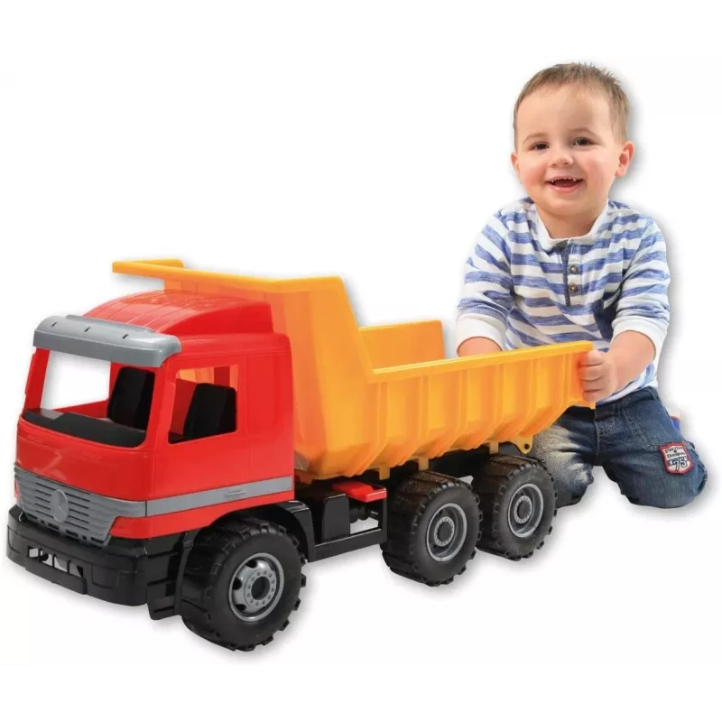 Toy dump truck Lena Actros 62 cm single brown cart
