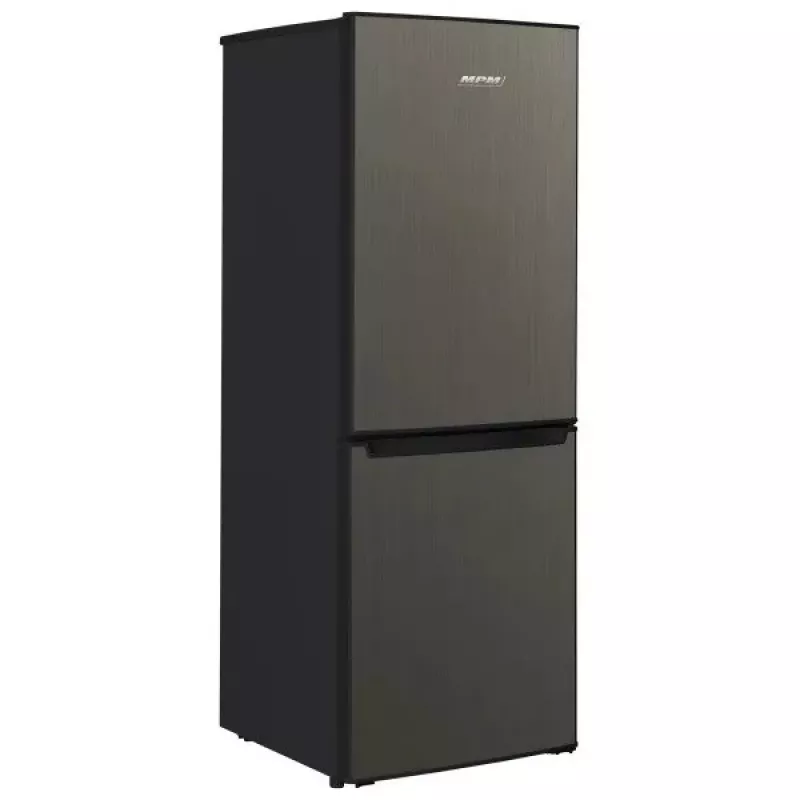 Fridge-freezer MPM MPM-215-KB-39/E — 215 L, bottom freezer, dark inox, reversible doors, LED light