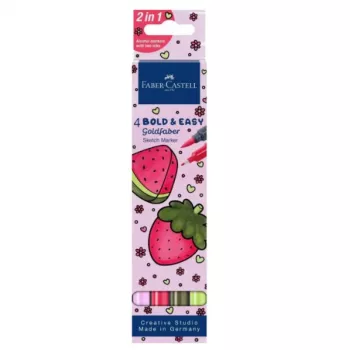 Marker set, Faber-Castell 164816 — 4 pcs, ink colours: green, lilac, pink, yellow