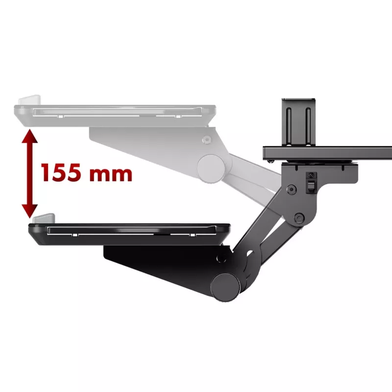Maclean under-desk keyboard holder, adjustable, max. 5kg, black, MC-156 B