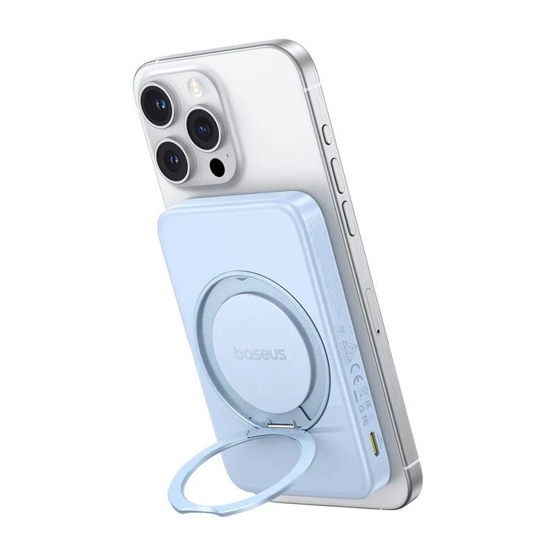Power bank Baseus PicoGo Qi2 5000mAh 20W Blue portable charger wireless and wired