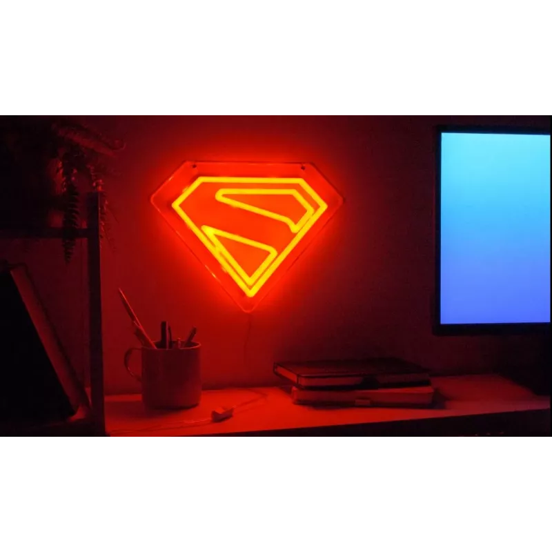 Wall-mount LED neon light Paladone Superman PP14478SMTVN, decorative wall sign
