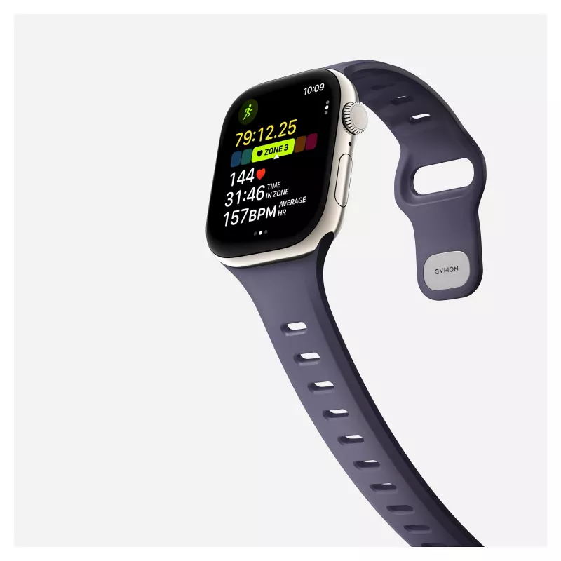Band Nomad Tempo Band Purple Rubber, compatible with smartwatch, 18 mm width, wrist 135–175 mm