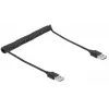 Coiled Cable DeLOCK EASY-USB 2.0 Type-A male to Type-A male 0.5m to 0.8m black