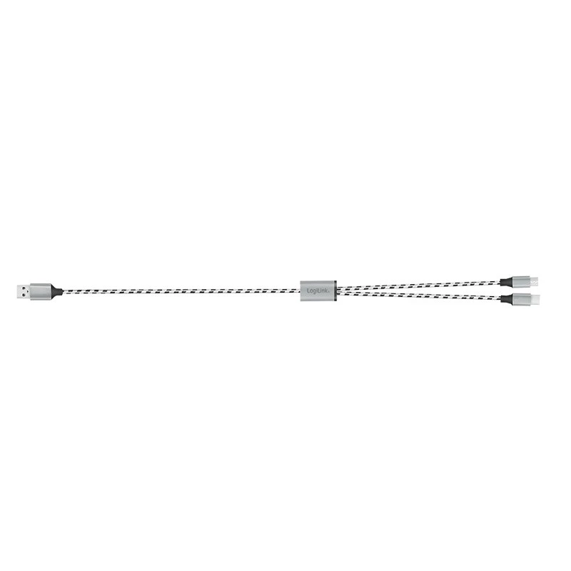 LogiLink CU0202 USB cable USB 2.0 1.2 m USB A USB C/Micro-USB A Grey