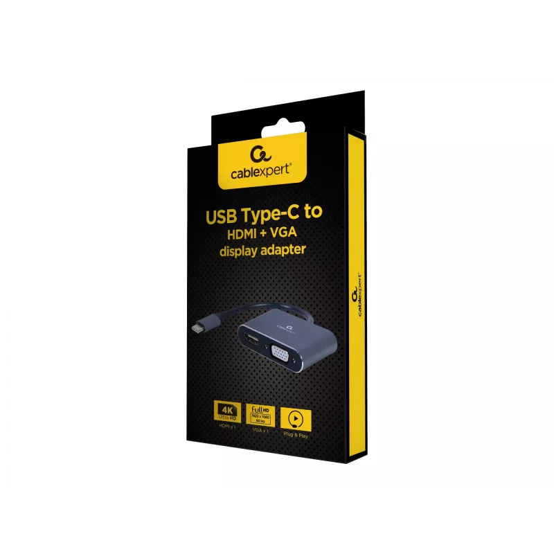 Cablexpert A-USB3C-HDMIVGA-01 USB graphics adapter Grey