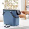 Waste container rotho Albula 25 L rectangular, technopolymer, blue, 400×340×235 mm