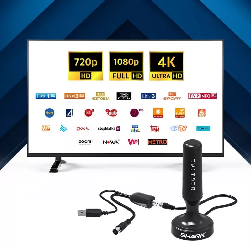 Car DVB-T Antenna Shark SHA301CAR with Active Amplifier for Vehicle TV Reception