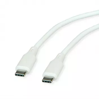 ROLINE USB 2.0 Cable C-C ST/ST Silicone 60W 1m White - Cable - Digital/Data (11.02.9126)