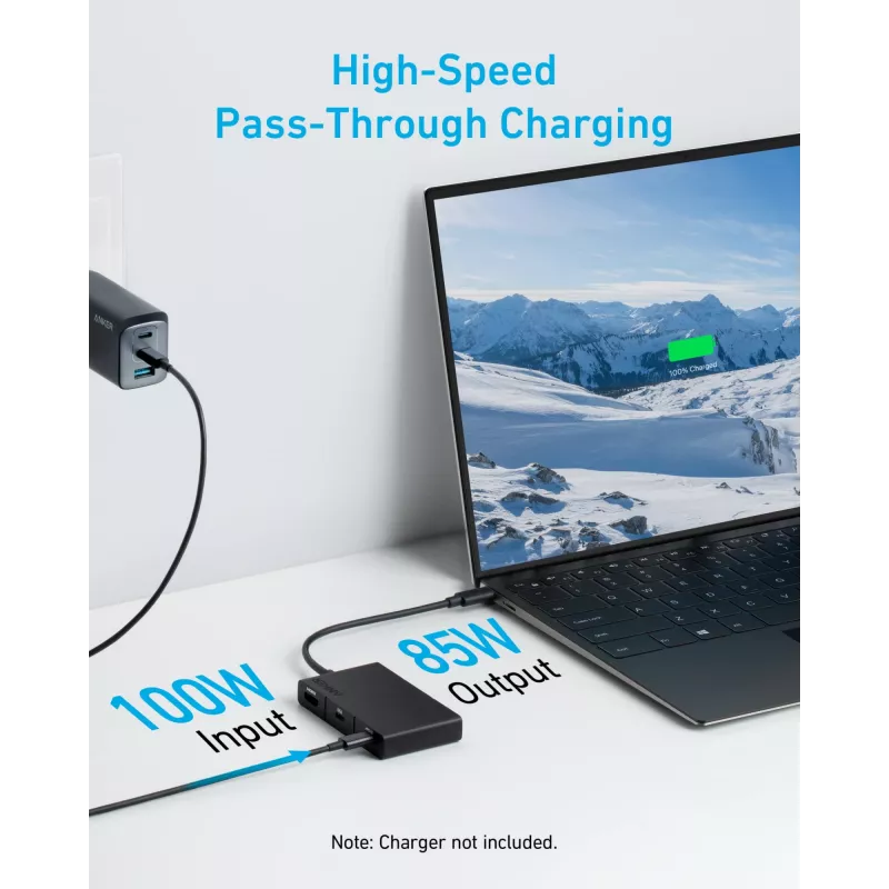 Anker 332 Wired USB 3.2 Gen 1 Type-C Black 100W 4K Ultra HD
