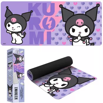 Mouse pad Kids Euroswan 80x30 cm Hello Kitty Kuromi, large rectangular gaming/desk mat