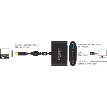 DeLOCK - External Videoadapter - VL101 - USB-C 3,1 - HDMI - Grey - retail (62991)